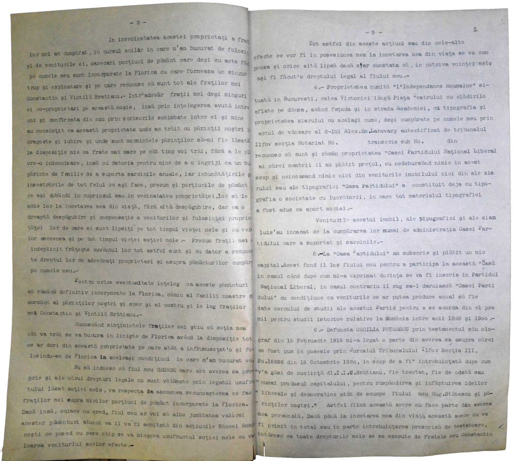 Testament Ion I.C. Brătianu