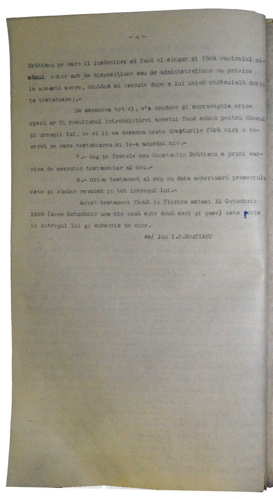 Testament Ion I.C. Brătianu