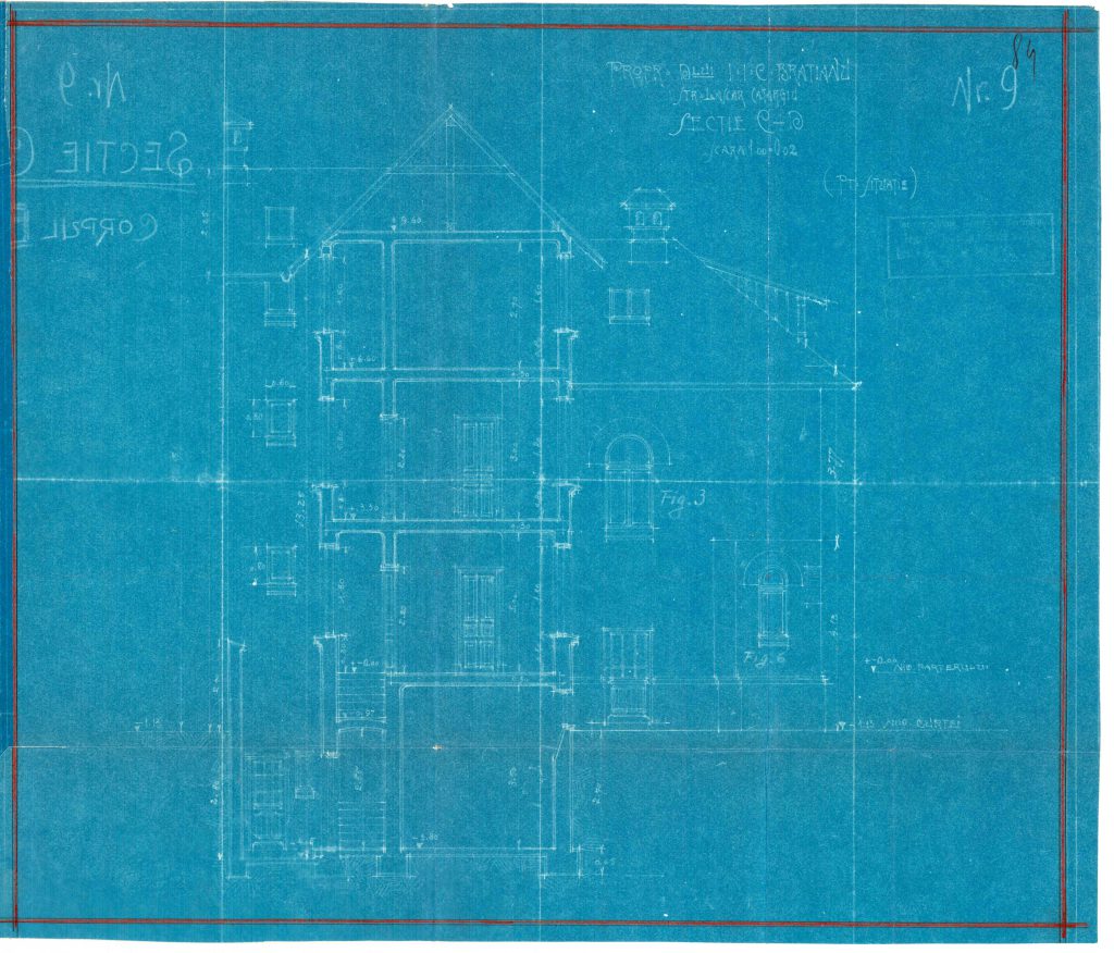 Casa Ion I. C. Brătianu - secțiune C-D, Fototeca INP, 1964