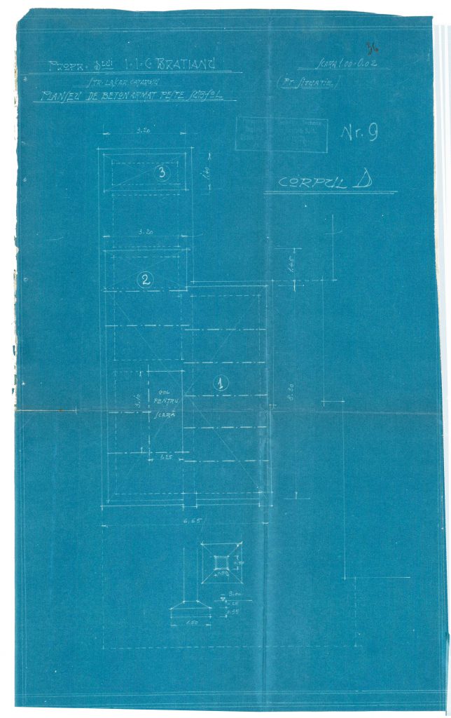 Corpul D - planșeu de beton armat peste subsol, Fototeca INP, 1964