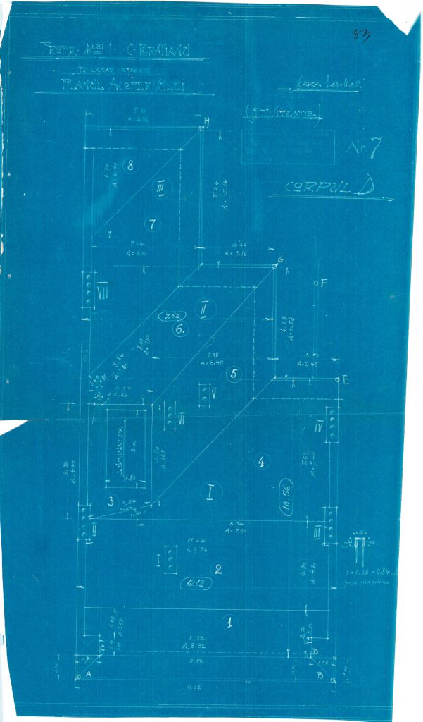 Corpul D - planul acoperișului, Fototeca INP, 1964
