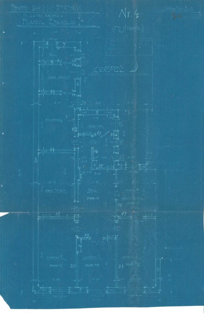 Corpul D - planul etajului I, Fototeca INP, 1964