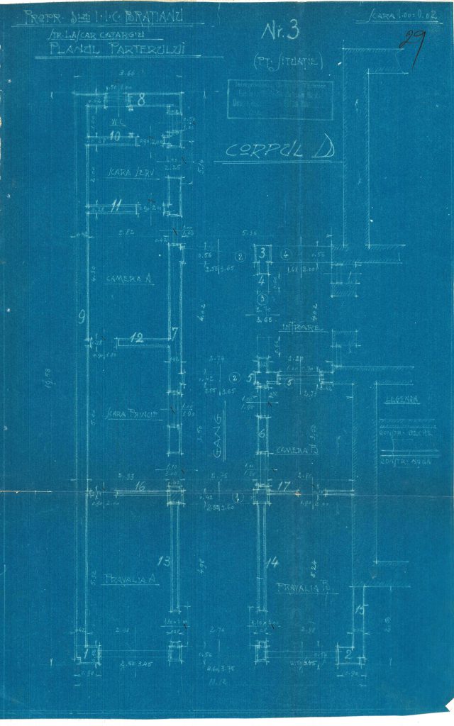 Corpul D - planul parterului, Fototeca INP, 1964