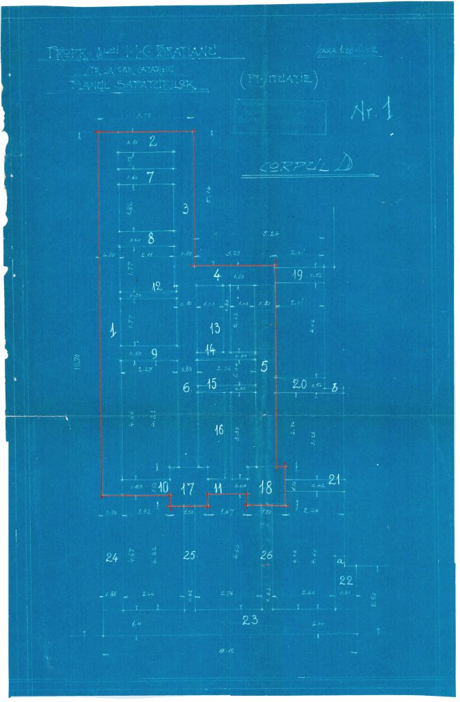 Corpul D - planul săpăturilor, Fototeca INP. 1964
