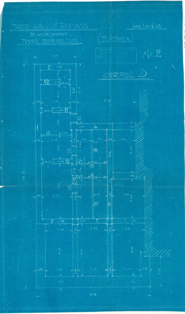 Corpul D - planul subsolului, Fototeca INP, 1964