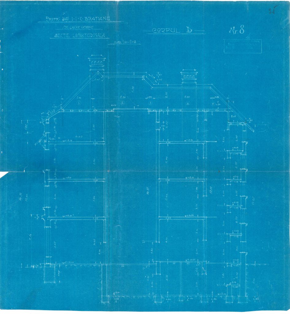 Corpul D - secțiune longitudinală, fototeca INP, 1964