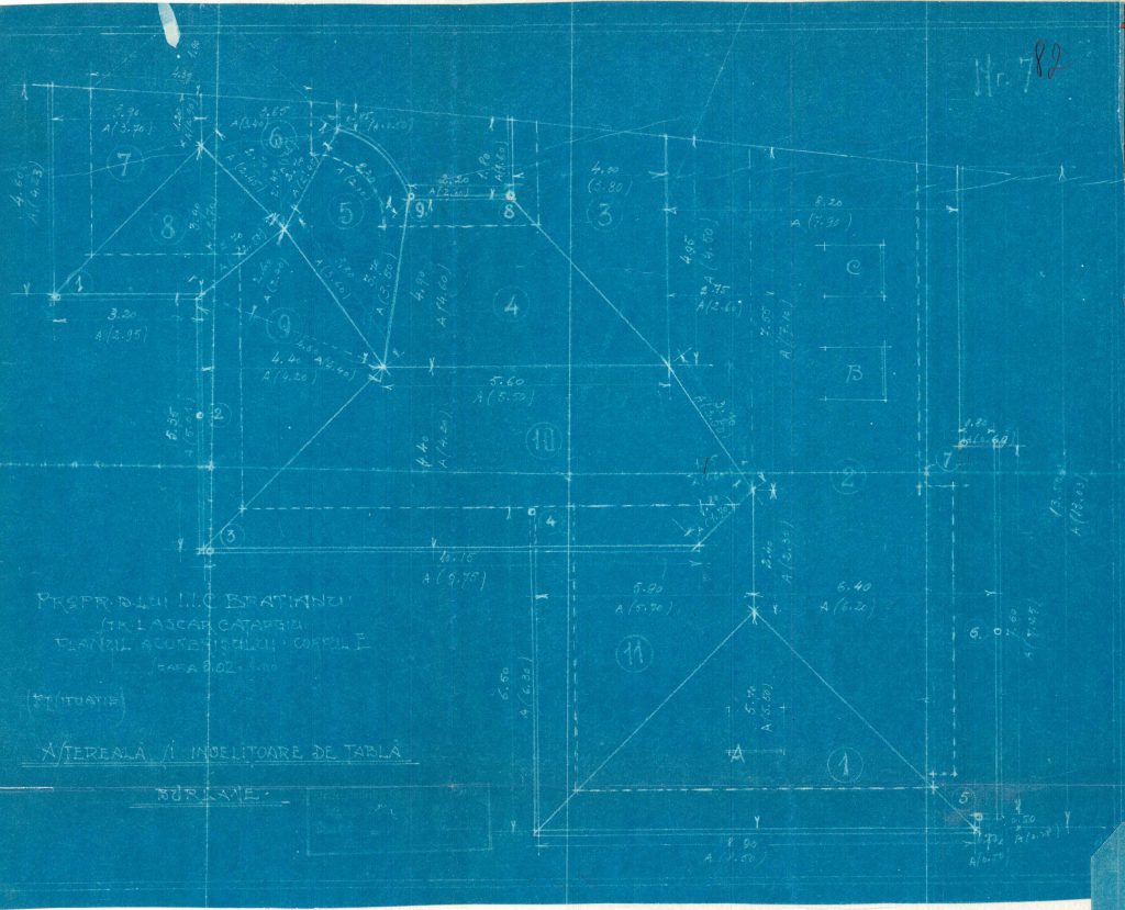 Corpul E - planul acoperișului, Fototeca INP, 1964
