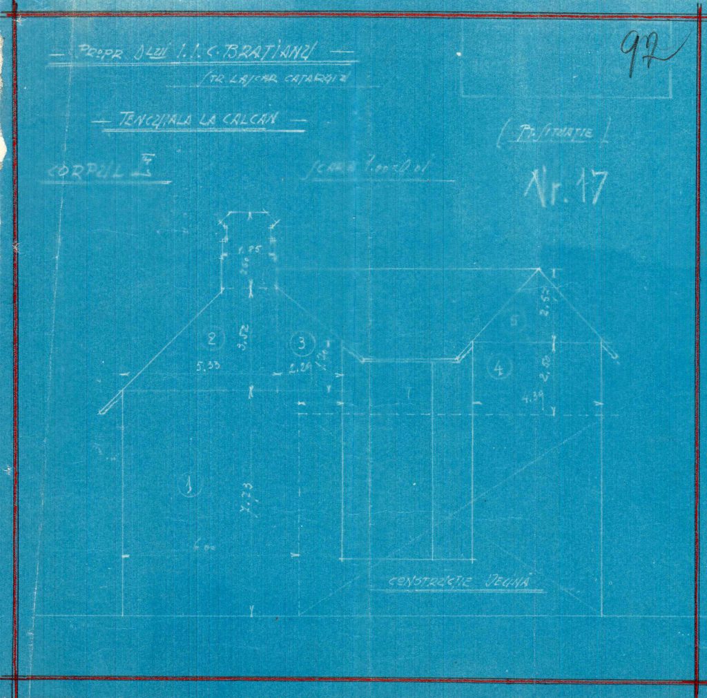 Corpul E - tencuiala la calcan, Fototeca INP, 1964