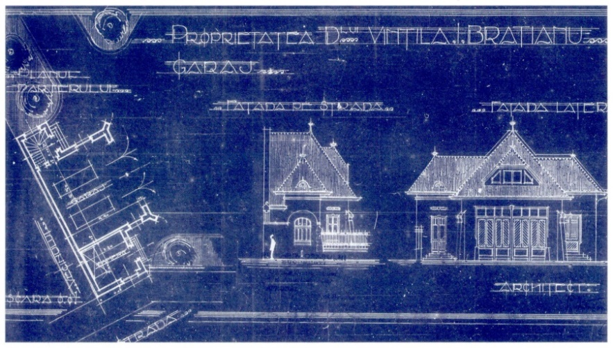 Proiectul garajului, anexat aceleiași autorizații, 1912 (A.N.R.)