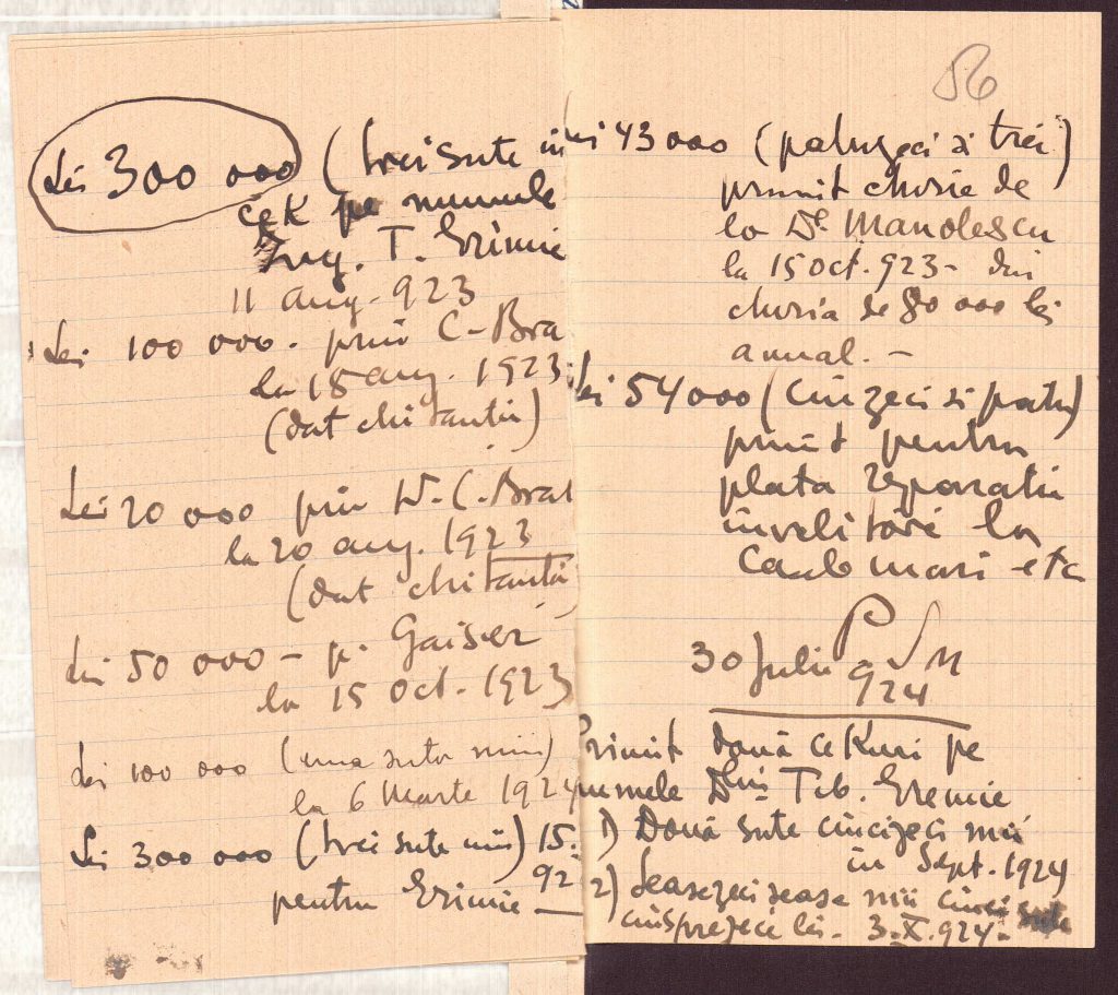 Sume primite arh. Petre Antonescu de la IIC Bratianu (2) (A.N.R.)